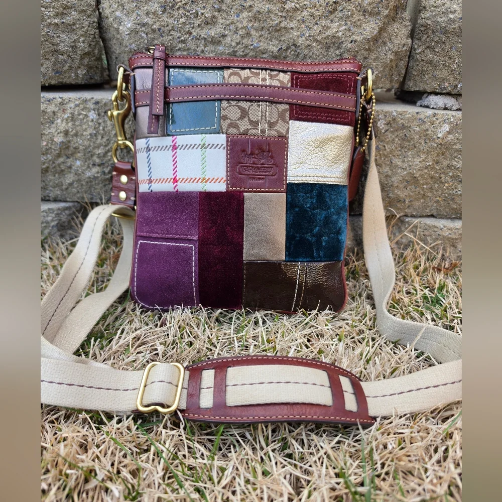 Coach 2007 Holiday Patchwork Crossbody Bag.
